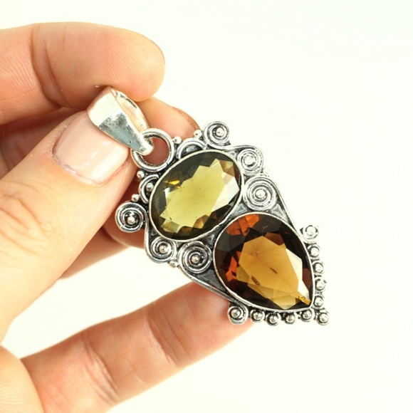 handmade Jewelry - Sterling Silver .925 Smokey Topaz Pendant